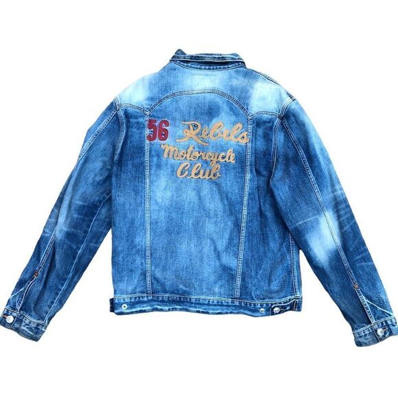 True Religion Jean Jacket XXL Jimmy Trucker Jacket Blue - Picture 1 of 12